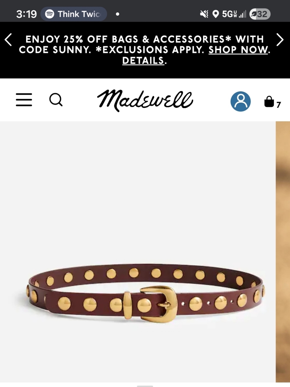 Madewell Studded Western Belt - Brown Suede